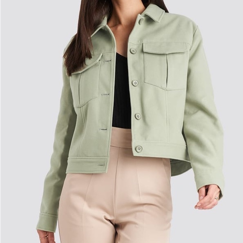 Joie Anthropologie Soft Fleece Boxy Shacket in Sage Green